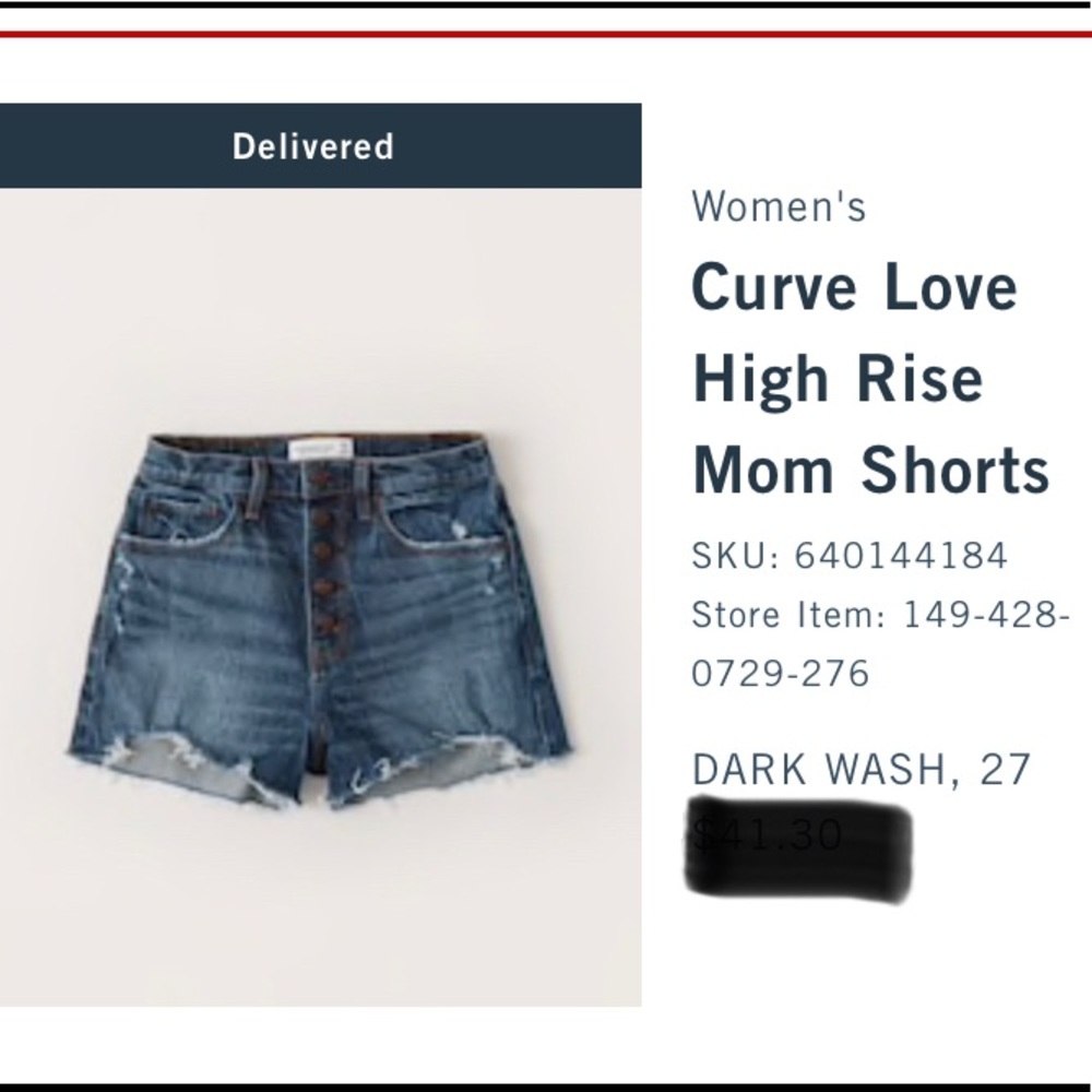 Abercrombie and Fitch Curve Denim Shorts